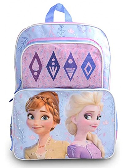 Disney Frozen Anna And Elsa Backpack For Girls ~ 2 Pc Bundle With 16 Frozen School Bag and Frozen Stickers | Frozen School Supplies For Kids Bag Set