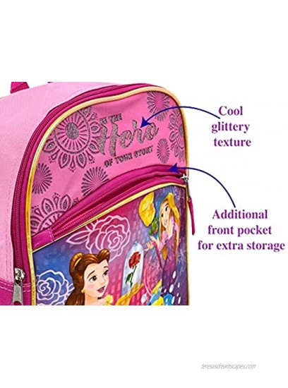 Disney Princess Toddler Girls Backpack with Belle Ariel and Rapunzel 12 Inch
