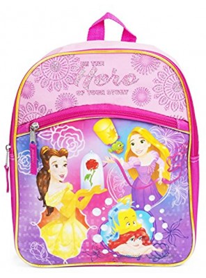 Disney Princess Toddler Girls Backpack with Belle Ariel and Rapunzel 12 Inch
