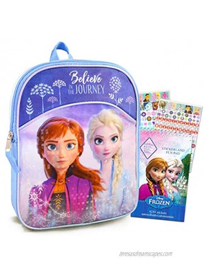 Frozen Backpack for Girls Bundle ~ Premium 11" Frozen Mini School Bag for Toddlers with Over 400 Stickers Frozen School Supplies