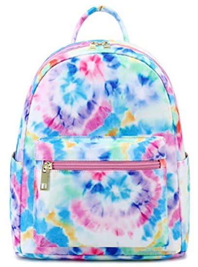Girls Mini Backpack Womens Small Backpack Purse Teens Cute Tie Dye Travel Backpack Casual School Bookbag Blue