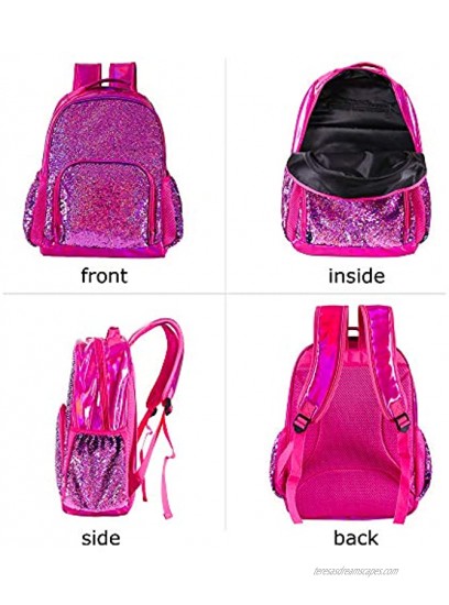 Hologram Sequin Backpack Sequin School Backpack for Girls Kids Elementary Bookbag Flip Sequence Holographic Book Bags