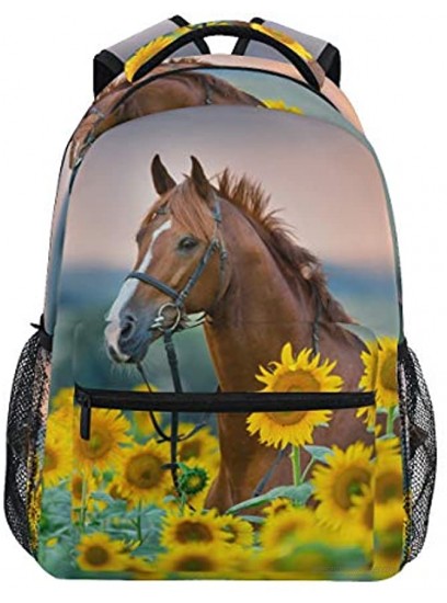 Horse Sunflowers Backpack Girl Backpacks for School Elementary Cute Bookbags for Girls 3rd 4th 5th Grade