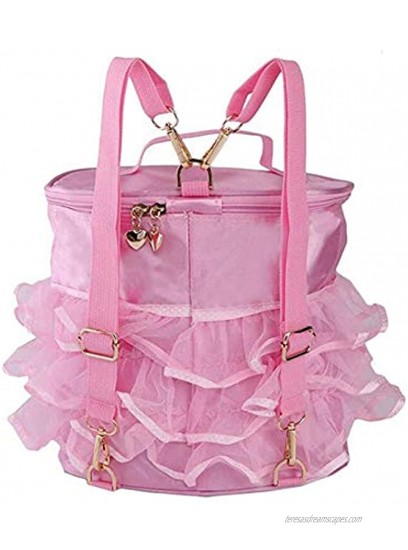 KingBig Dance Backpack Dance Bag Super Cost-effective Little Girl's Ballet Duffel Bags Backpack with Pink Lace for Girls&Dancers