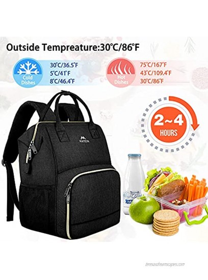 Laptop Backpack for Women Insulated Cooler Backpack Lunch Bag School Bookbag with USB Port for Men Water Resistant Leak-proof Lunch Backpack for College Work Beach Travel Fits 15.6 Inch Laptop