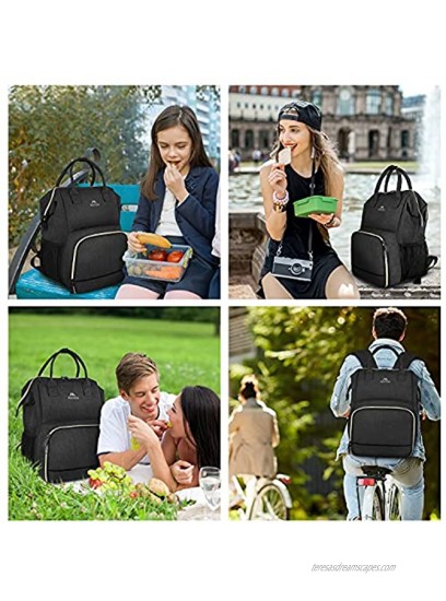 Laptop Backpack for Women Insulated Cooler Backpack Lunch Bag School Bookbag with USB Port for Men Water Resistant Leak-proof Lunch Backpack for College Work Beach Travel Fits 15.6 Inch Laptop