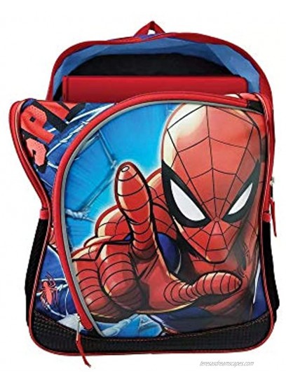 Marvel Spider-Man Deluxe Backpack 3D Depth 16 Bag for Kid's Blue