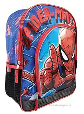Marvel Spider-Man Deluxe Backpack 3D Depth 16" Bag for Kid's Blue