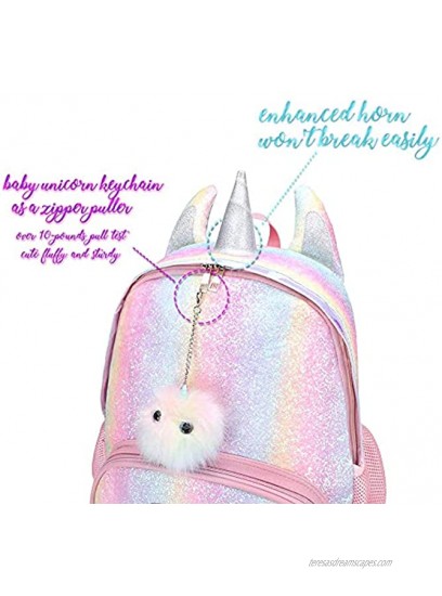 Mibasies Kids Unicorn Backpack for Girls Rainbow School Bag
