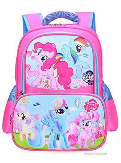 MY L. Pony Kids Backpacks for Girls Teens Cute Pink Bookbag School Travel Breathable Waterproof Bags