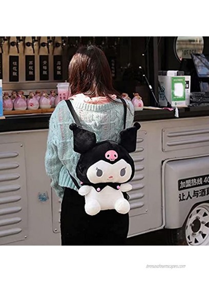 My Melody Backpack Kuromi Bag Cinnamoroll Plush Cute Cartoon School Bag for Gift black