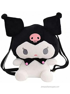 My Melody Backpack Kuromi Bag Cinnamoroll Plush Cute Cartoon School Bag for Gift black