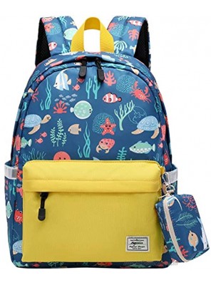Mygreen Little Kids Toddler Backpacks for Boys and Girls Preschool Backpack With Chest Strap Sea World Yellow