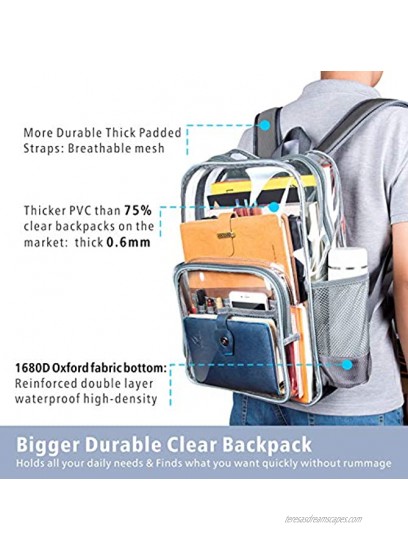 Packism Heavy Duty Clear Backpack for Adults with Reinforced Straps for School