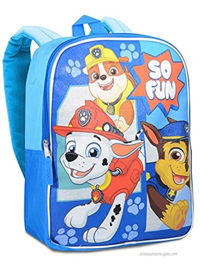 Paw Patrol School Backpack With Lunch Box For Kids Boys ~ 5 Pc Bundle With 15 Paw Patrol School Bag Water Pouch 300 Stickers And More | Paw Patrol School Supplies