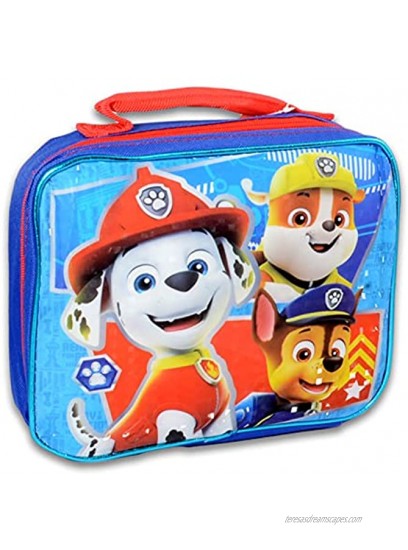 Paw Patrol School Backpack With Lunch Box For Kids Boys ~ 5 Pc Bundle With 15 Paw Patrol School Bag Water Pouch 300 Stickers And More | Paw Patrol School Supplies