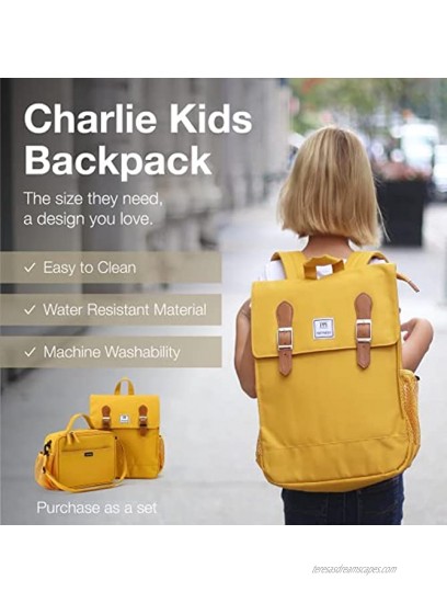 Perry Makin Charlie Kids School Backpack – Stylish Durable Water-Resistant Mustard