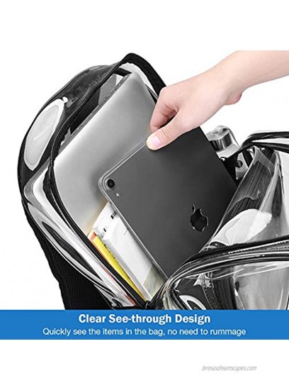ProCase Heavy Duty Clear Backpack See Through Backpacks Transparent Clear Large Bookbag