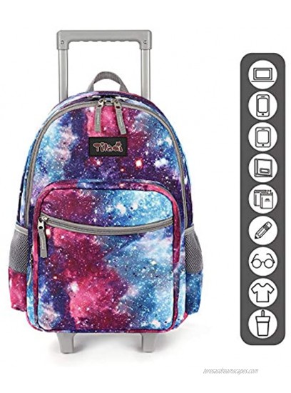 Rolling Backpack 18 inch Double Handle with Lunch Bag Wheeled Kids Backpack