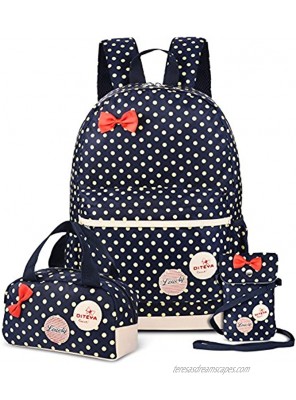 School Backpack Girls Set Bookbag with Lunch Bag & Small Cute Messenger Bag Bookbags For Elementary Teen Kids Black