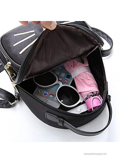 Teen Girls Cute Cat Velvet Backpack Daypack Portable Shoulder Bag,Small