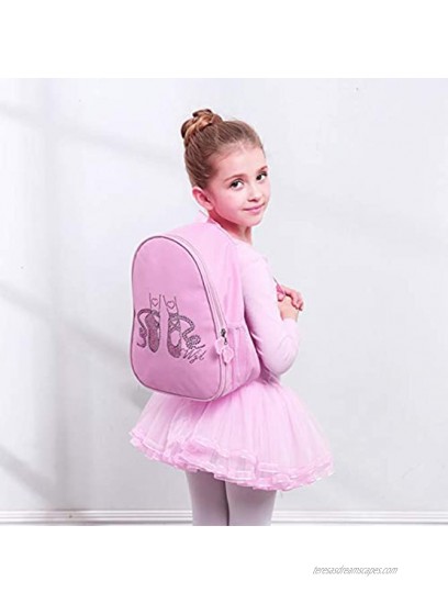 TENDYCOCO Toddler Backpack Ballet Dance Bag Ballerina Backpack Preschool Daypack for Kids Children