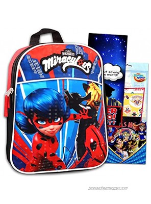 The Miraculous Ladybug MINI Backpack Set ~ 3 Pc School Supplies Bundle With 11" Miraculous Ladybug School Bag for Girls Kids Super Hero Girls Fun Pack and More