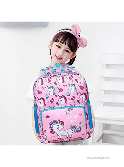 Unicorn Backpack for Girls Toddler Kids Teen Pink School Bookbag For Elementary Kindergarten Student Preschool Children With Lunch Bag age 6-12 years