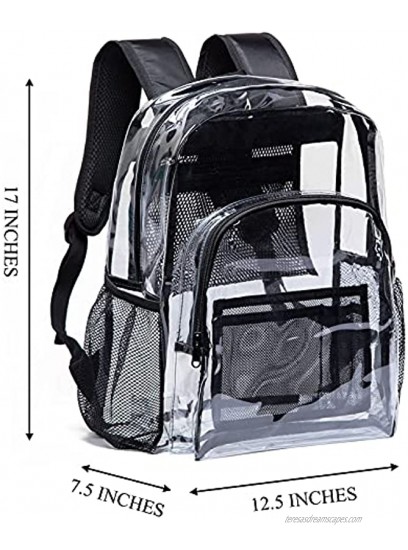 Vorspack Clear Backpack Heavy Duty PVC Transparent Backpack with Reinforced Strap for College Workplace