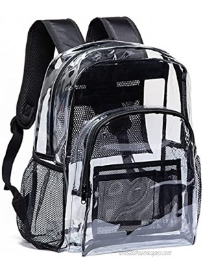 Vorspack Clear Backpack Heavy Duty PVC Transparent Backpack with Reinforced Strap for College Workplace