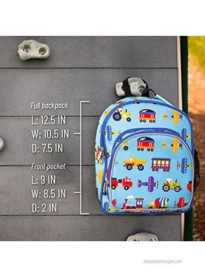 Wildkin Backpack for Toddlers Boys and Girls Ideal for Daycare Preschool and Kindergarten Perfect Size for School and Travel Mom's Choice Award Winner One Trains Planes and Trucks