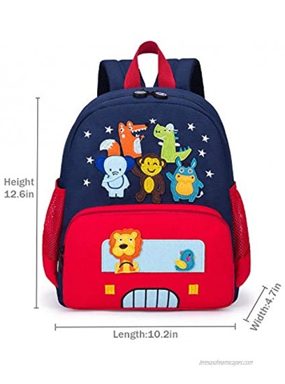willikiva Cute Zoo Little 3d Backpack Kids Backpack for Boys and Girls Toddler Backpack Waterproof Preschool Red