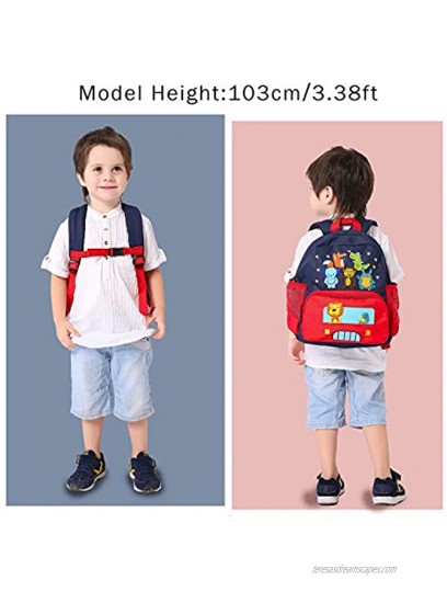 willikiva Cute Zoo Little 3d Backpack Kids Backpack for Boys and Girls Toddler Backpack Waterproof Preschool Red