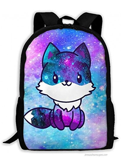 YEGFTSN 3d Animal Print Backpack Cute School Bag Galaxy Fox Bookbags For Girls Boys High School And College Black One Size