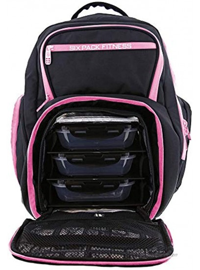 6 Pack Fitness Expedition 300 Backpack W Removable Meal Management System Black Neon Pink