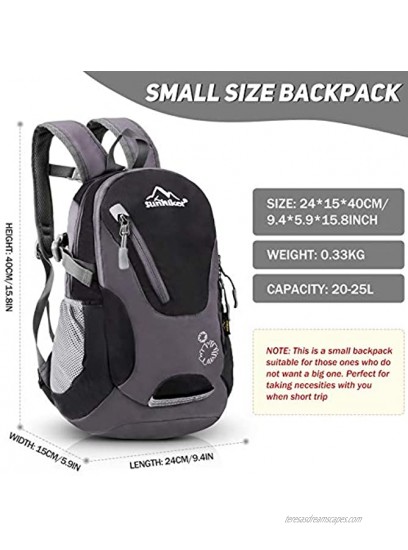 Cycling Hiking Backpack Sunhiker Water Resistant Travel Backpack Lightweight SMALL Daypack M0714 Black