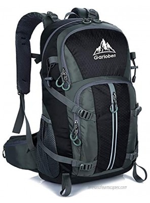 Garloben 40L Hiking Backpack Waterproof Men Women Outdoor Travel Backpack for Trekking Camping Walking with Rain Cover Black