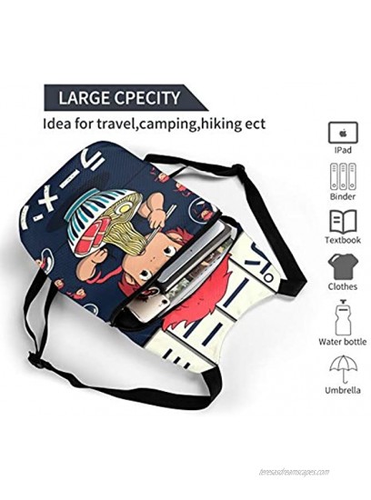 Grateful Wears Ponyo Goldfish Ramenhiking Backpack Men and Women Waterproof Portable Folding Backpack Travel Sports Shopping Ultra Light Leisure Bag
