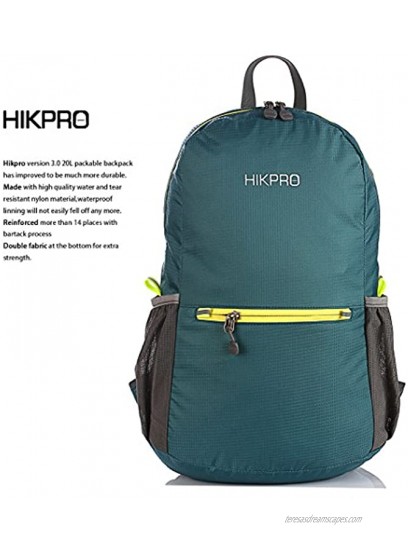 HIKPRO 20L The Most Durable Lightweight Packable Backpack Water Resistant Travel Hiking Daypack for Men & Women