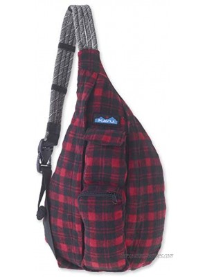 KAVU Plaid Rope Sling Bag Crossbody Backpack with Adjustable Shoulder Strap Lumberjack