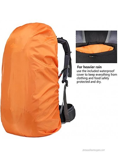 Loowoko Hiking Backpack 50L Travel Camping Backpack with Rain Cover No Internal Frame