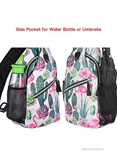 MOSISO Sling Backpack,Travel Hiking Daypack Pattern Rope Crossbody Shoulder Bag Cactus