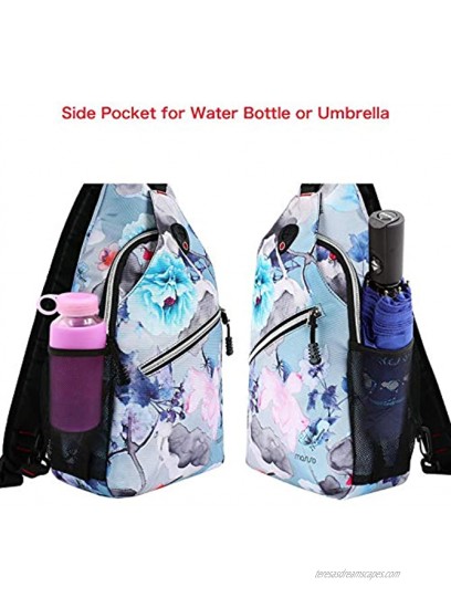 MOSISO Sling Backpack,Travel Hiking Daypack Pattern Rope Crossbody Shoulder Bag Ink-wash Painting