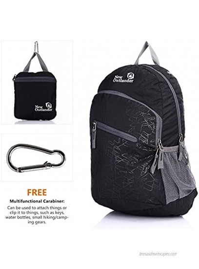 Outlander Packable Handy Lightweight Travel Hiking Backpack Daypack-Black-L