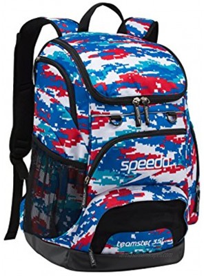Speedo Large Teamster Backpack 35-Liter Digi Camo Red White Blue One Size