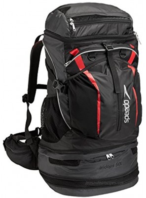 Speedo Unisex-Adult X-Large Tri Clops Backpack 50-Liter Black Grey Red