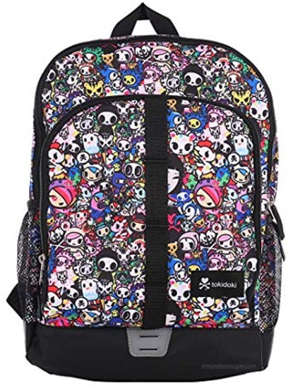 Tokidoki All-Stars Basic Sports Backpack Large 16” x 12” Dual-Zippered Multi-Purpose Bag with Padded Shoulder Straps and Mesh Water Bottle Pockets
