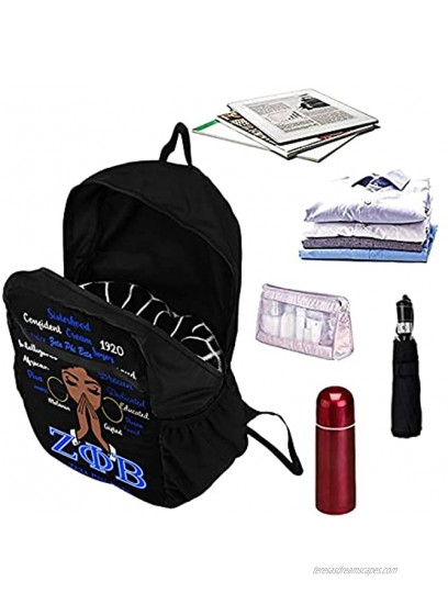Zeta Phi Beta Lightweight Packable Travel Hiking Backpack Daypack