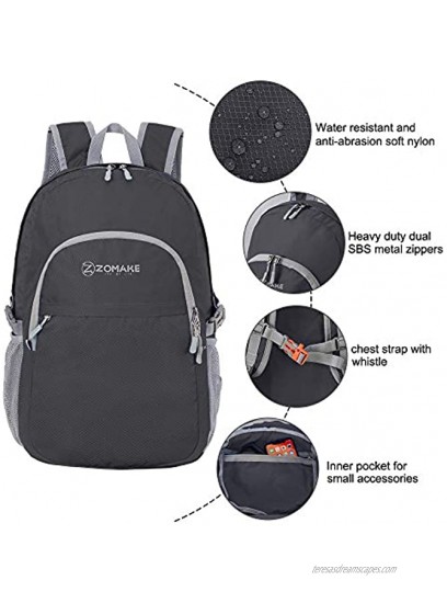 ZOMAKE Packable Backpack Bag Small Lightweight Water Resistant Camping Travel Hiking Daypack