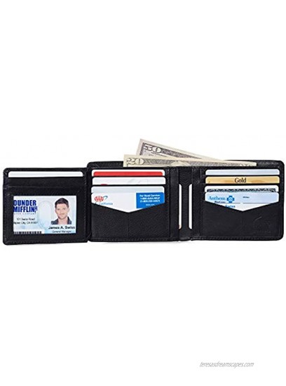 Alpine Swiss RFID Luka Men's Flip ID Wallet Deluxe Capacity Bifold With Divided Bill Section Comes in a Gift Box